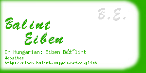 balint eiben business card